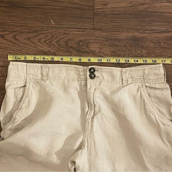 Cynthia Rowley Linen Cargo Pants Beige Khaki Size 8 - Picture 6 of 12